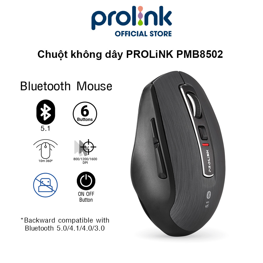 Hình ảnh Chuột không dây PROLiNK PMB8502 cao cấp, tiết kiệm pin , chơi game, văn phòng dùng cho PC, Macbook, Laptop