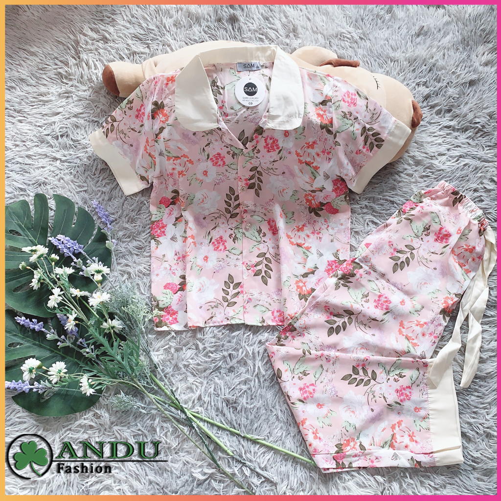 Đồ Bộ Nữ Pijama Lụa Mango Cao Cấp Tay Dài Quần Dài, Đồ mặc nhà, Đồ Bộ dài, ĐỒ bộ đùi, Pijama mặc nhà, Set Quần Áo Mặc Nhà Họa Tiết Dễ Thương