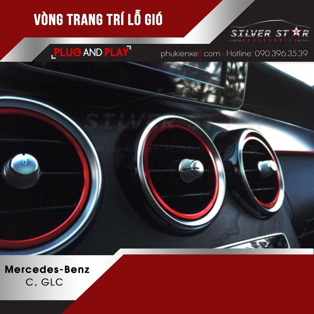 Set 7 vòng trang trí lỗ gió AC cho xe Mercedes C/GLC-Class