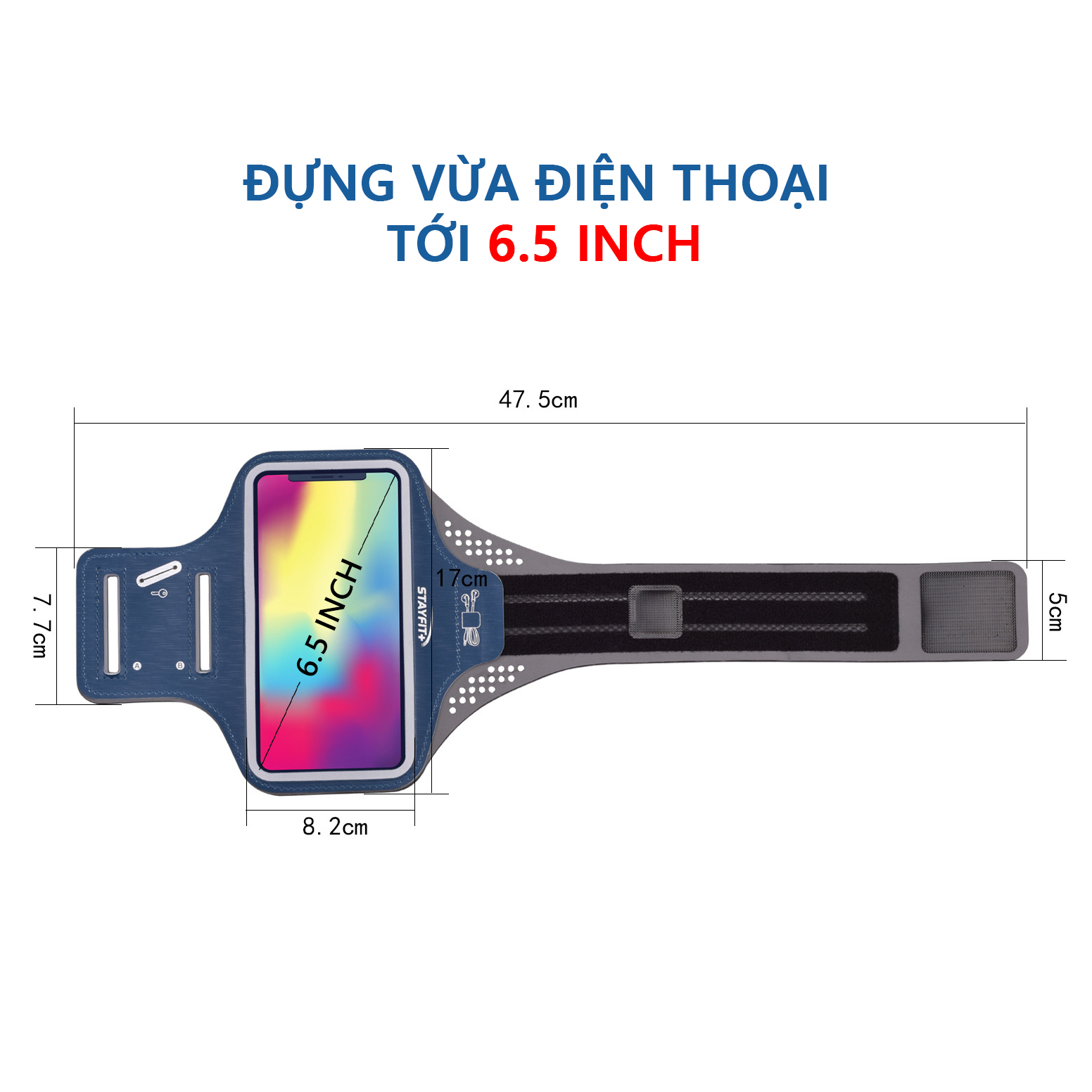 Bao, Túi đựng Điện Thoại tới 6.5 Inch Đeo tay chạy bộ ,Tập thể dục Rhino B102 Kháng nước, chống thấm, có thể cắm tai nghe phù hợp điện thoại Samsung, Iphone, Sony, Xiaomi,... - Hàng chính hãng