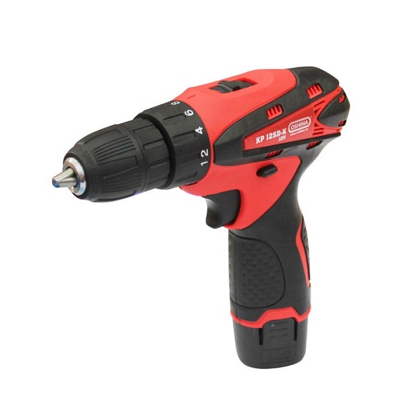 Máy Khoan Pin Oshima KP12SD-K 12V/1.5 AH*2, 1 Bộ Phụ Kiện Mũi Khoan Đầu Túp màu đỏ