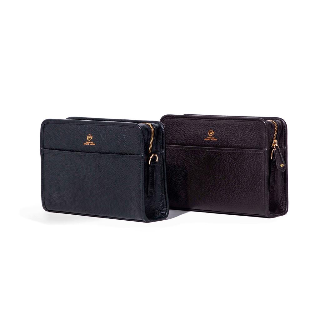 Clutch Cầm Tay Da Bò Nam Cao Cấp Có Quai Cầm Màu Đen, Nâu WT Leather TRUNK-A5