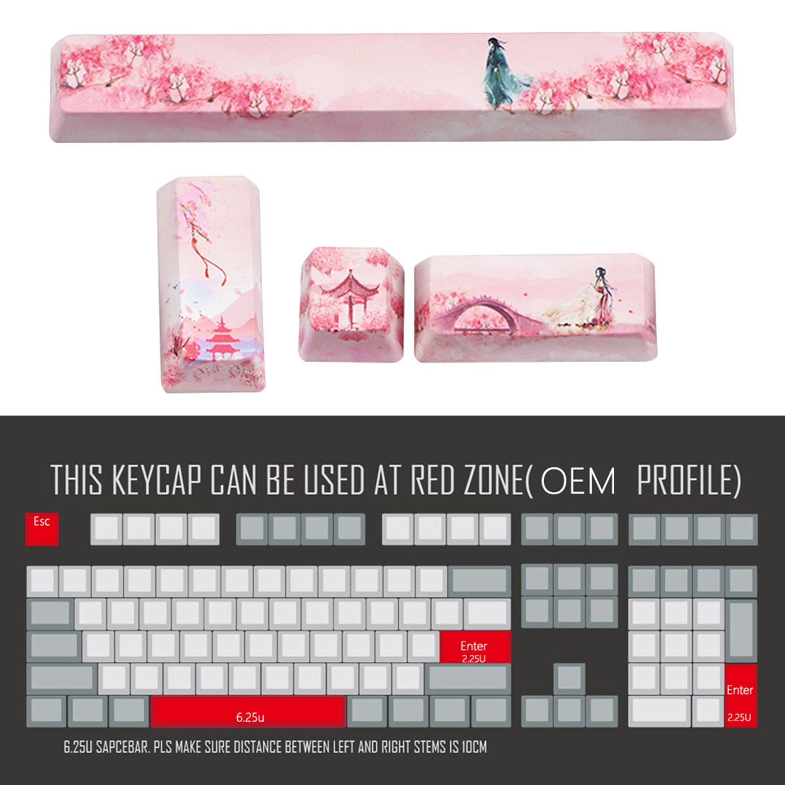 Keycaps Set PBT Five Sides Dye-Subbed Space Bar 6.25U ESC Entre keys