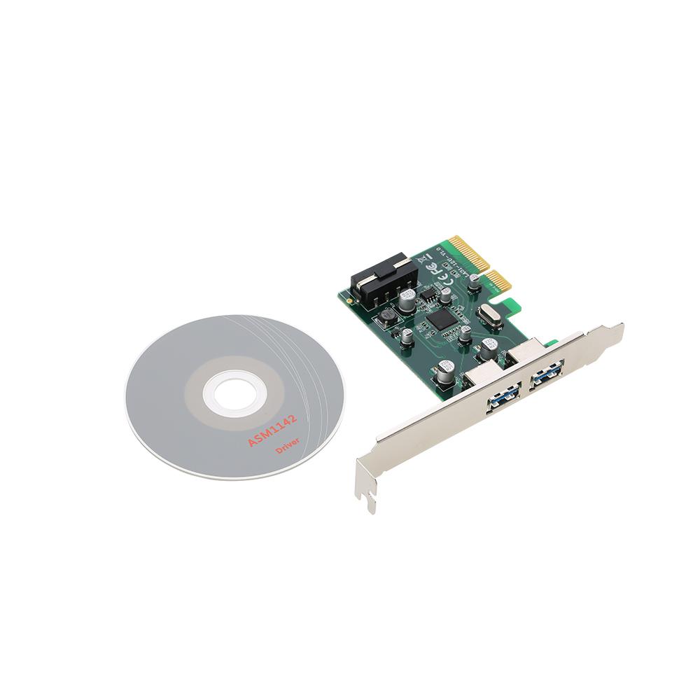 Bộ điều khiển Hub USB 3.1 Siêu tốc 10 Gbps với Big 4Pin PCI-E đến 2 cổng USB 3.1 Loại A