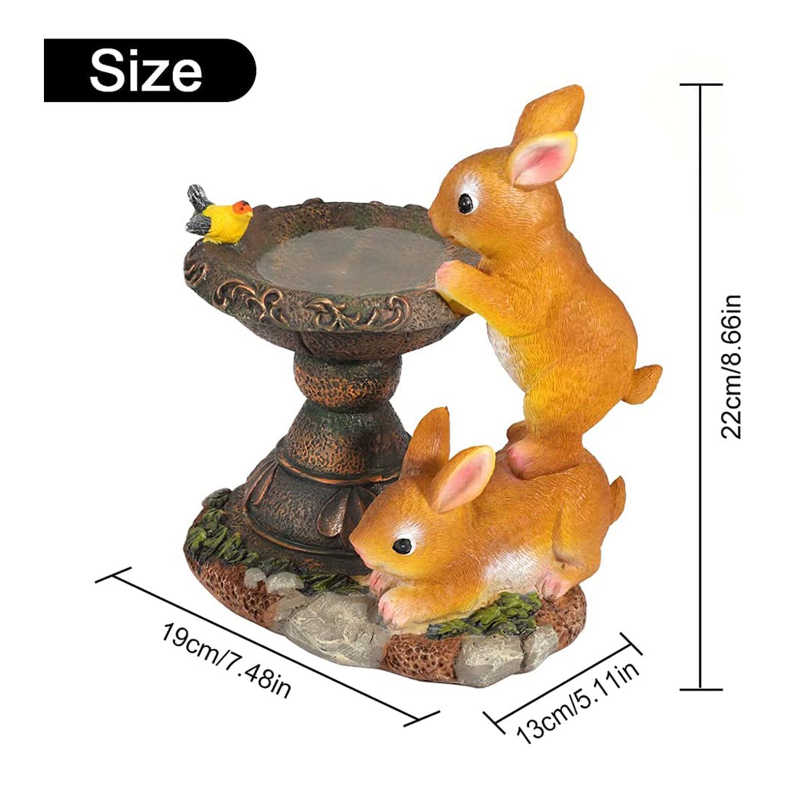 Garden Ornament Figurine, Outdoor Solar Rabbit Sculpture Statue, Garden Bunny Statue Sculpture for Home, Garden, Patio, Yard Art Decor