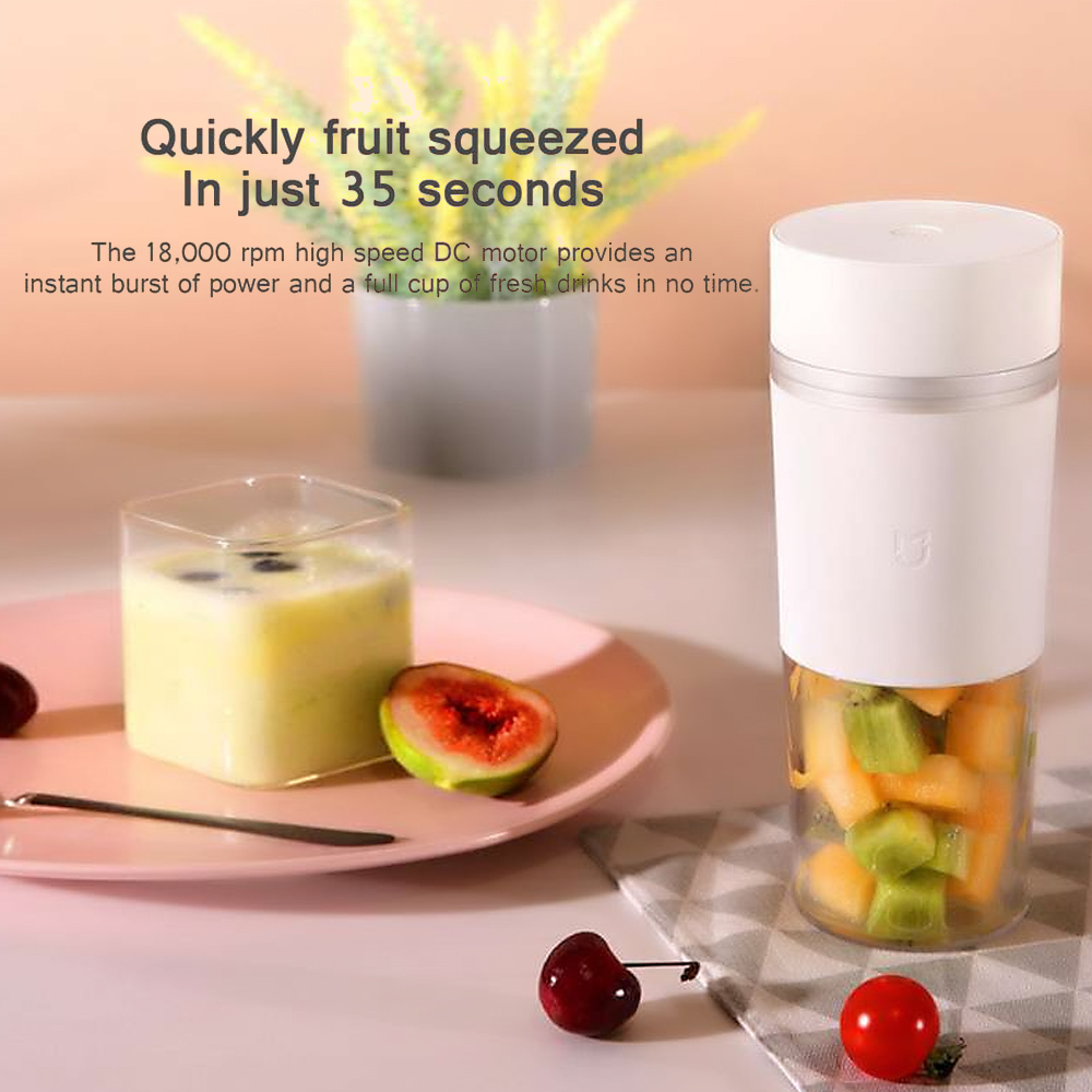 Xiaomi MIJIA Portable Blender Personal Size Blender USB 2600mAh Rechargeable Fruit Mixer 300ml Smoothies and Shakes