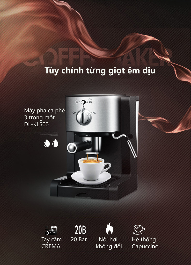 Máy Pha Cafe Gia Đình DL-KF500