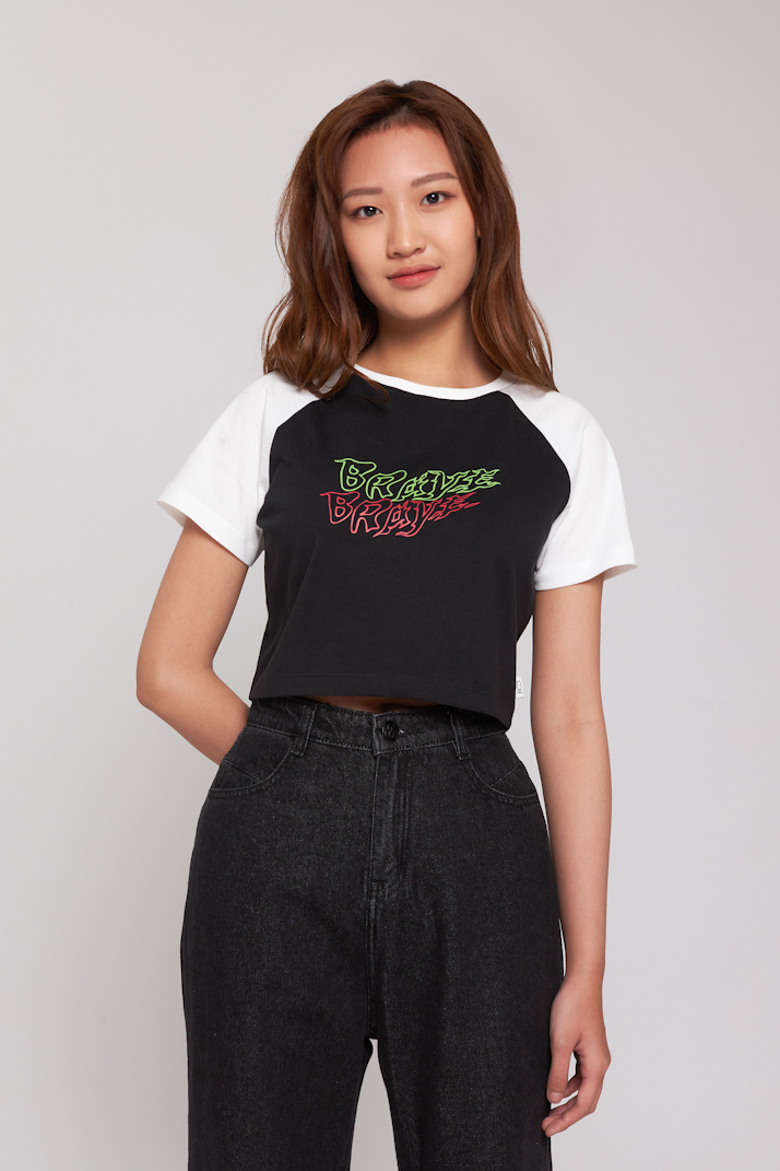 Áo Thun Croptop BOO Dáng Basic 100%Cotton In Hình Cá Tính Trend GenZ