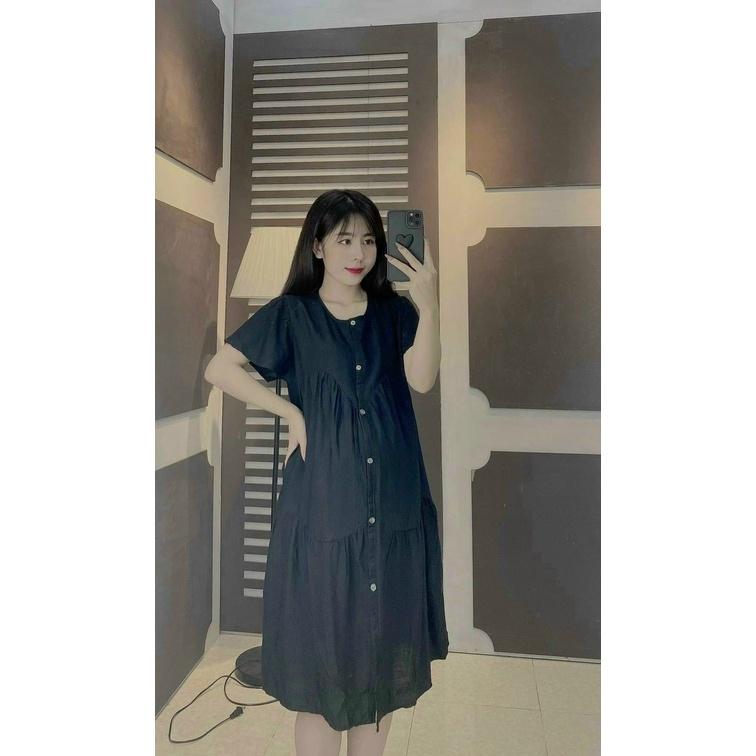 Váy bầu thiết kế đẹp mát suông M99 đầm bầu công sở mùa hè - bauxinh