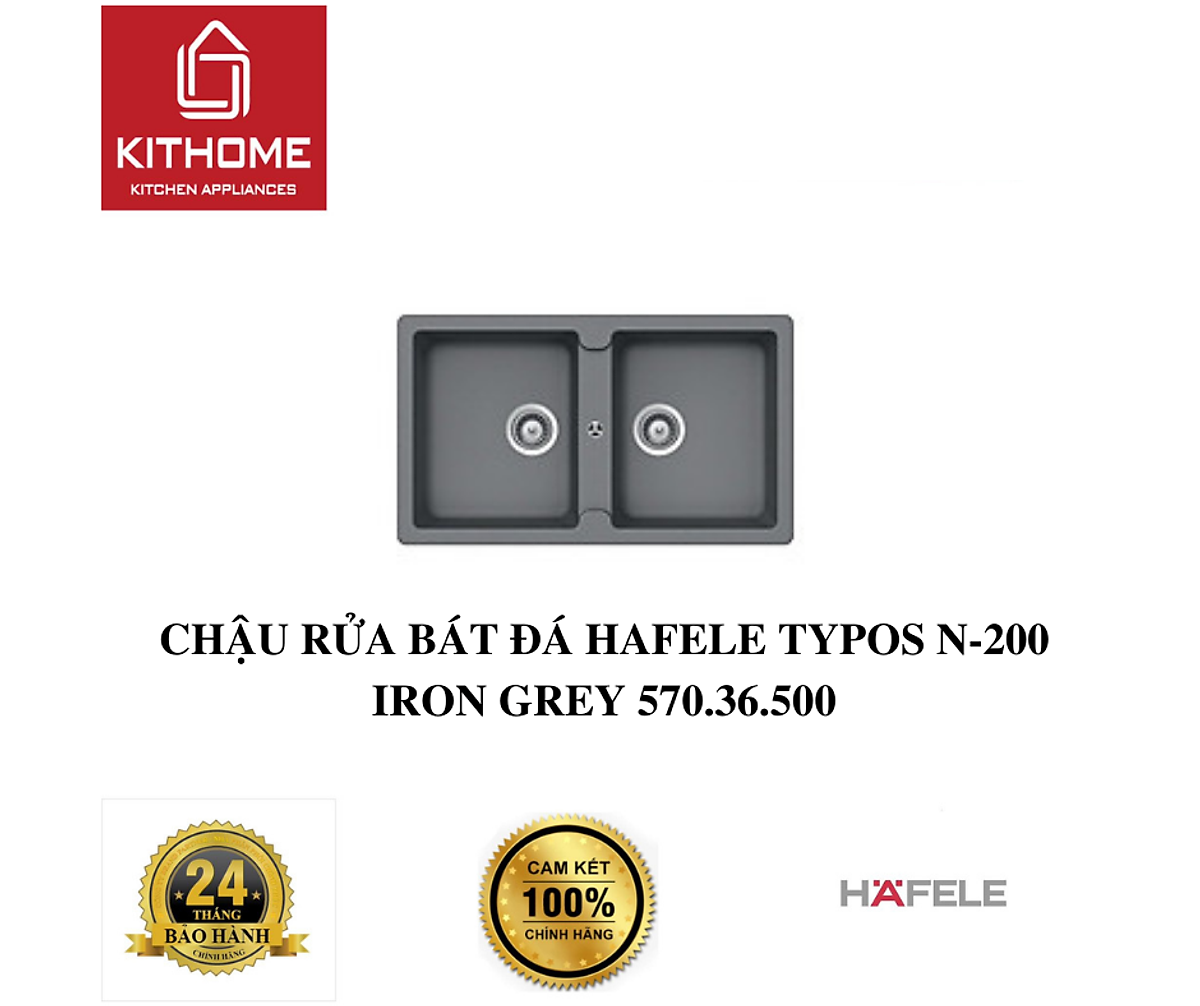 CHẬU RỬA BÁT ĐÁ HAFELE HAFELE TYPOS N-200 IRON GREY 570.36.500 - HÀNG CHÍNH HÃNG