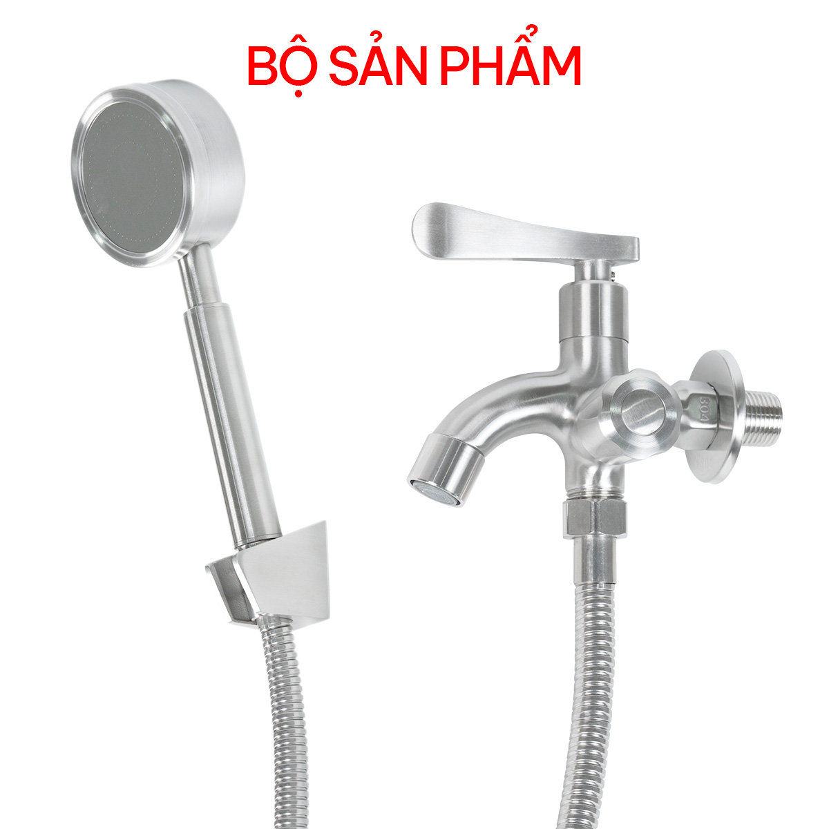 Combo củ sen tay sen tắm hỗ trợ tăng áp inox 304 Hobby home decor CST3