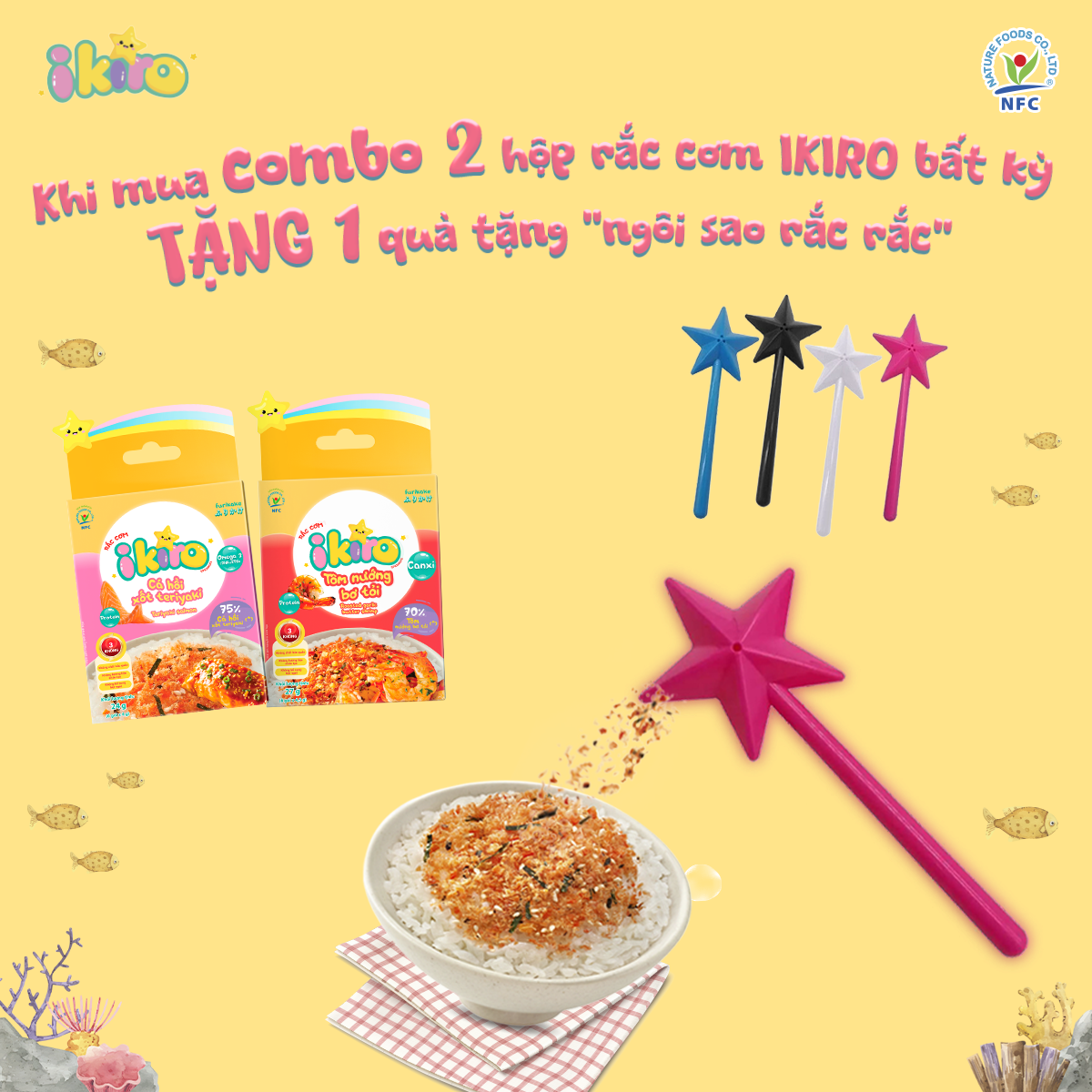 Rắc cơm Cá hồi xốt teriyaki iKiro 24g (6 gói)