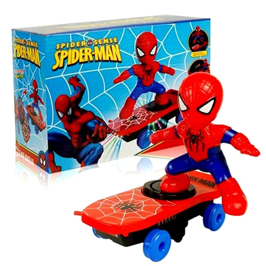 Đồ chơi siêu nhân người nhện Spider-Man lướt ván chạy pin an toàn