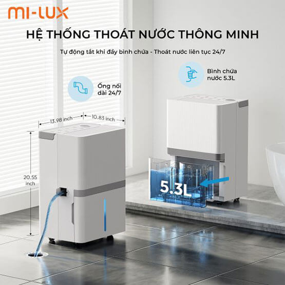 Máy Hút Ẩm Lọc Kiêm Không Khí Xiaomi Mi-Lux MD 20L Bảo Hành 24 Tháng Làm Sạch Khử Khuẩn - Hàng Chính Hãng