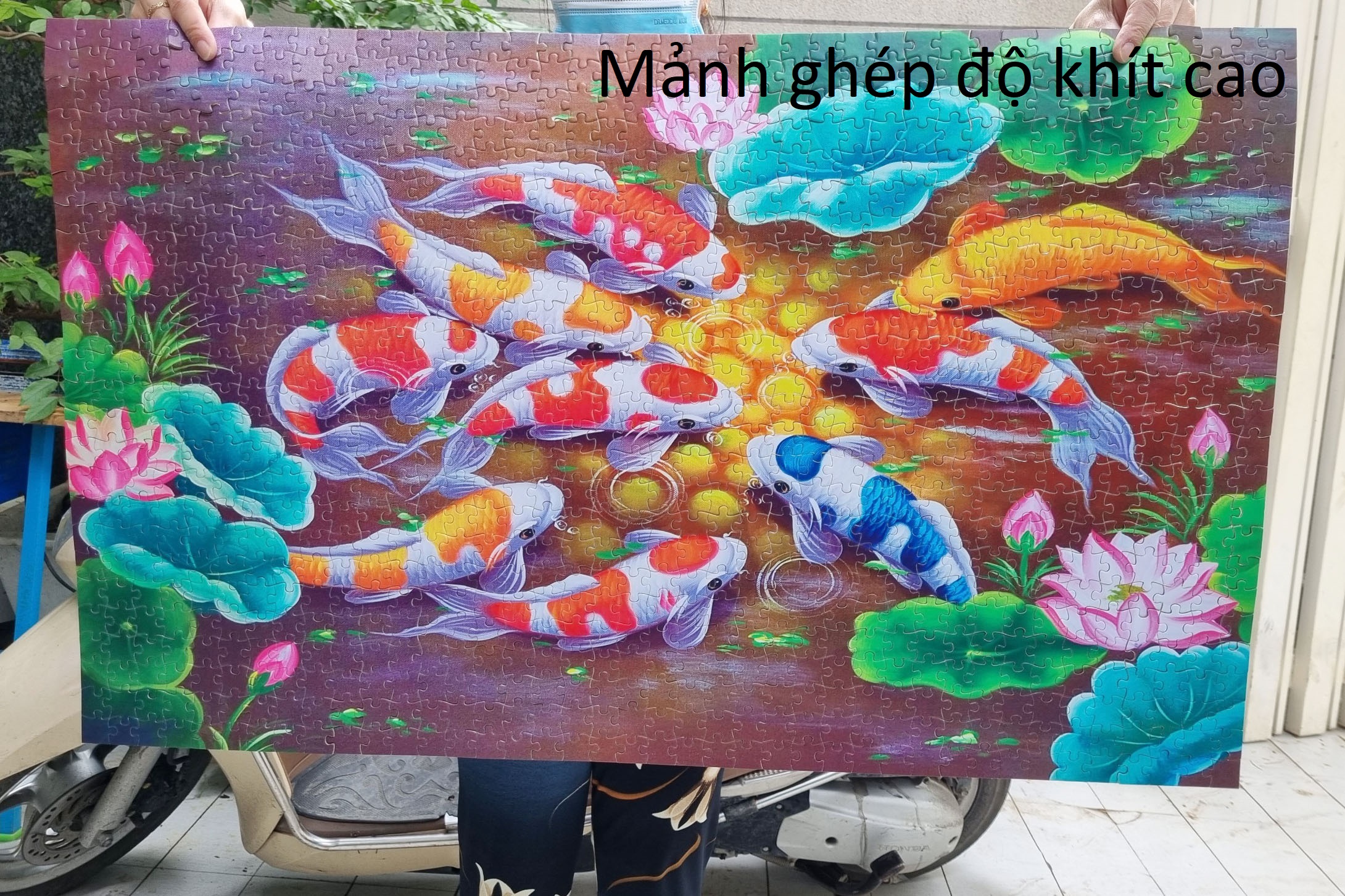 Bộ tranh xếp hình cao cấp 1000 mảnh – Hoàng Hôn Bên Hồ (50x80cm)