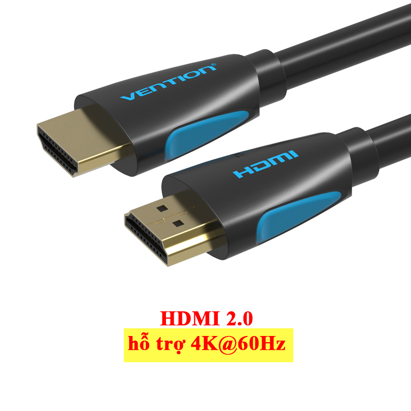 Cáp HDMI 2.0 thuần đồng hỗ trợ 4K@60Hz VENTION dài 1m đến 10m Hàng Chính Hãng