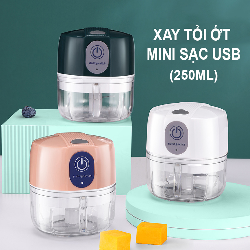 Xay Hành Tỏi Ớt Mini , Xay Đồ Đa Năng Xay Đồ Ăn Dặm Cho Bé - Dung tích 250ml 