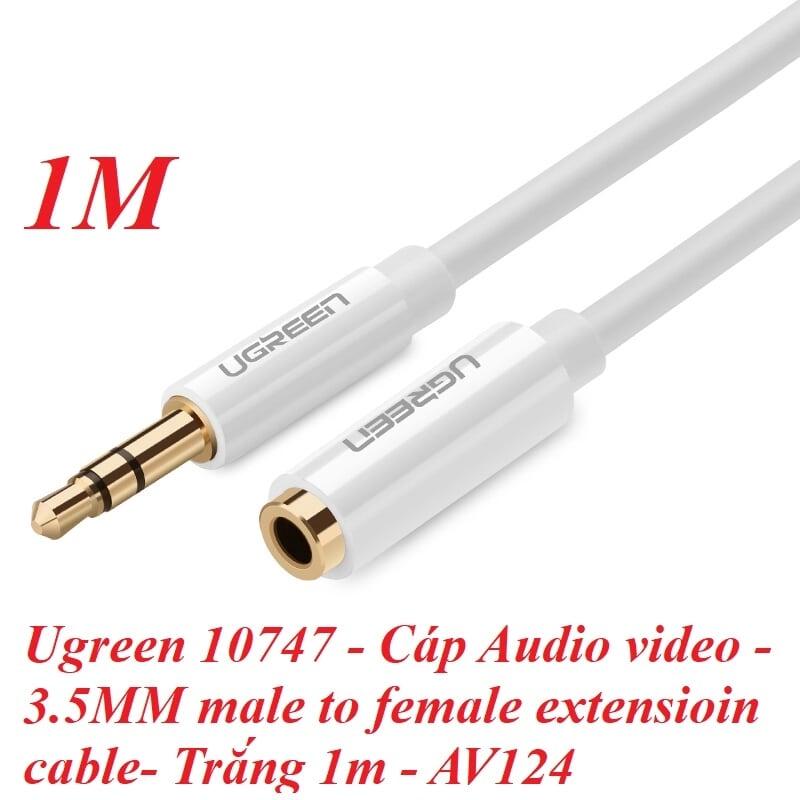 Ugreen UG10747AV124TK 1M màu Trắng Cáp âm thanh 3.5mm nối dài - HÀNG CHÍNH HÃNG