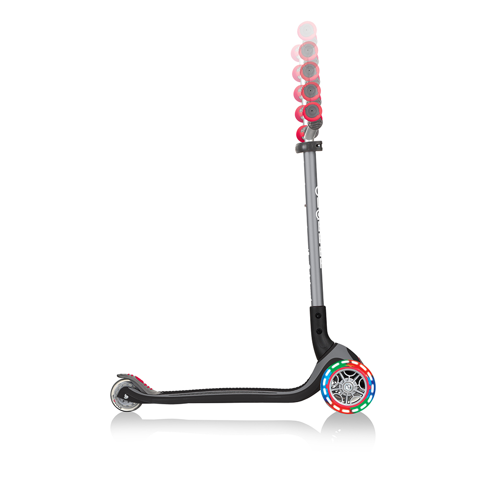 Xe Trượt Scooter 3 Bánh GLOBBER MASTER LIGHTS Cho Trẻ Em Từ 4 Đến 14 Tuổi - Đen/Đỏ