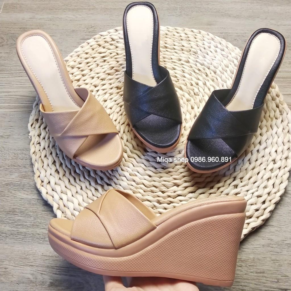 Dép nữ đế xuồng cao 9cm siêu nhẹ êm chân