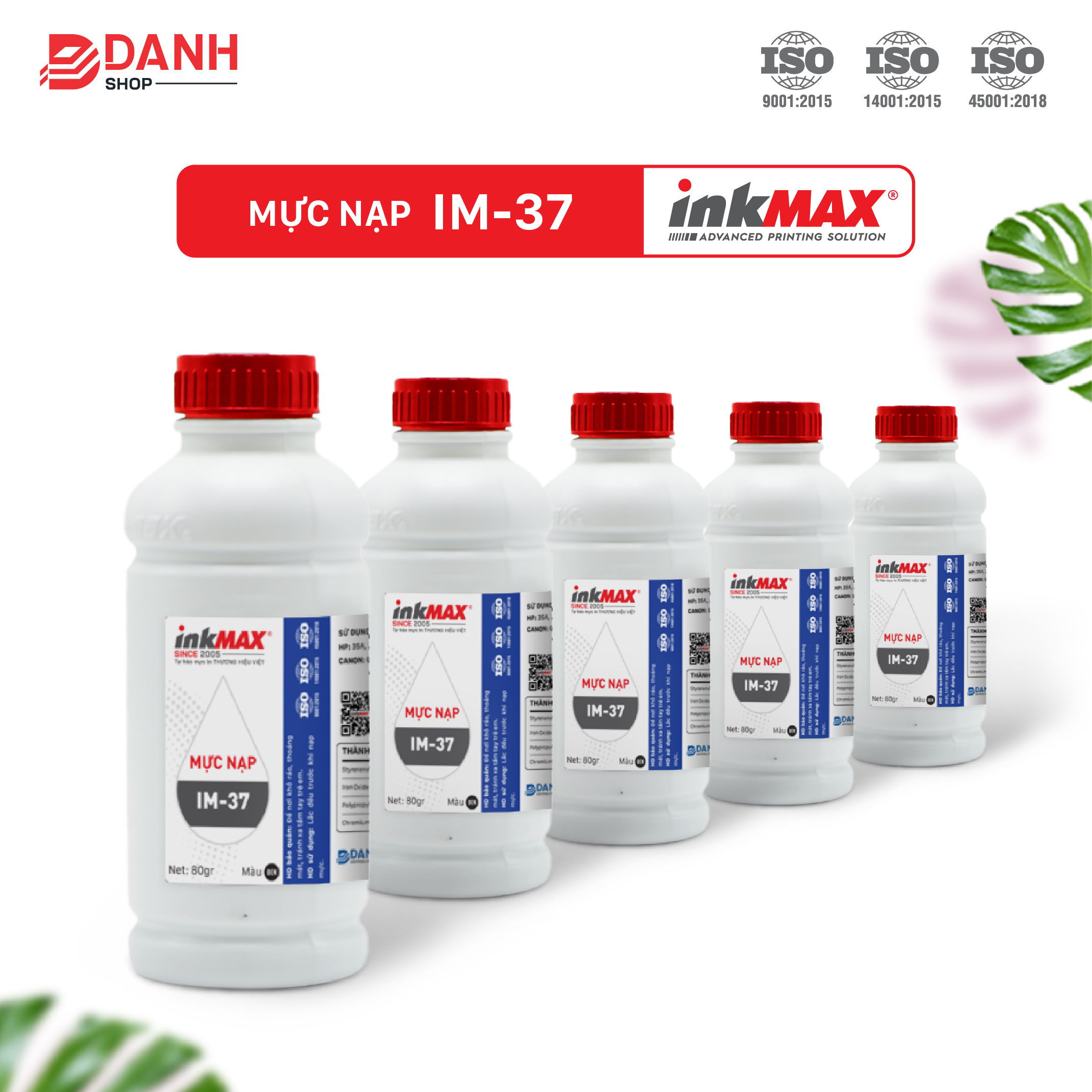 COMBO 5 BÌNH- Mực nạp/ đổ InkMAX IM37 chuyên nạp các dòng HP 35A, 36A, 78A, 83A, 85A, 88A. – Canon LBP CRG 312, 325, 328, 327, 26a, 48a, 79a, 76a, 337-HÀNG CHÍNH HÃNG