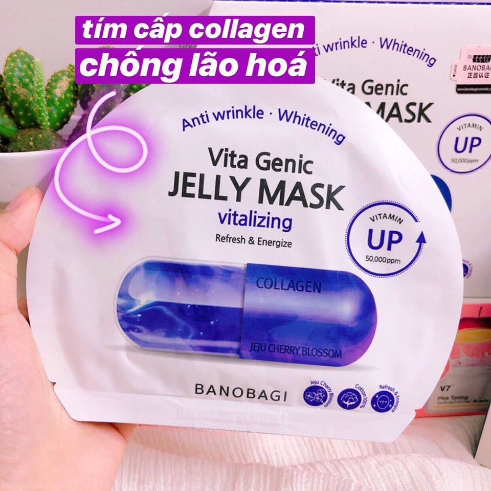 Hộp 10 Mặt nạ dưỡng da  BANOBAGI VITA GENIC JELLY MASK VITALIZING cung cấp collagen và dưỡng chất chăm sóc da