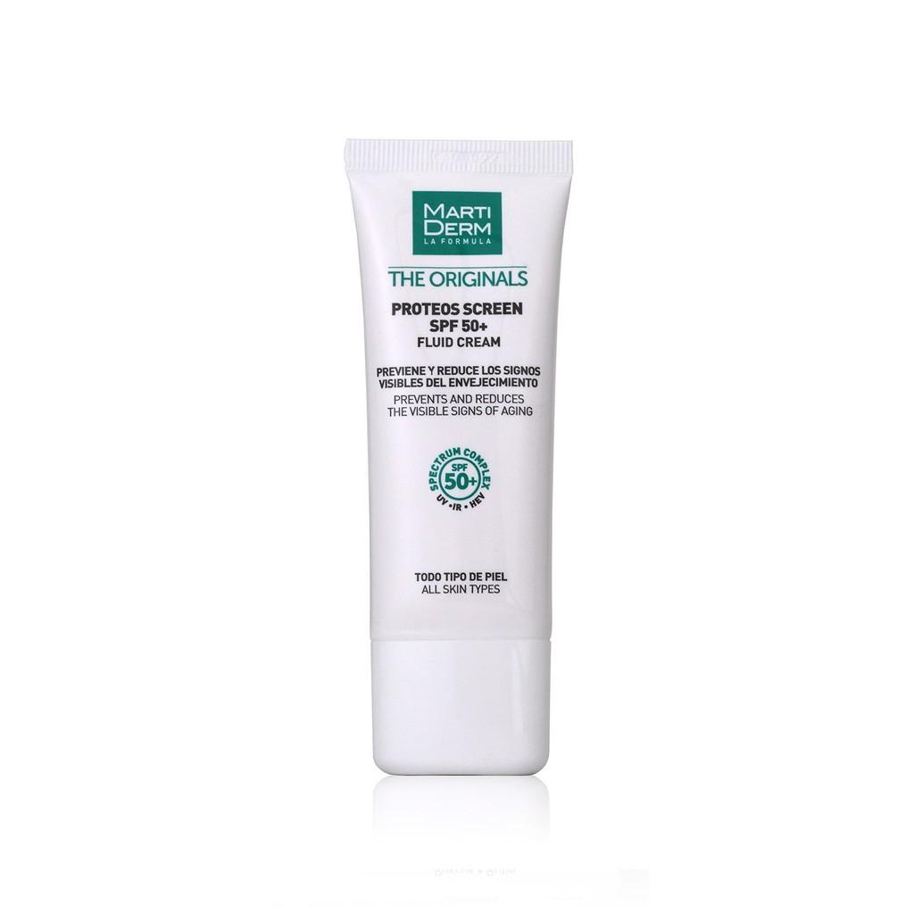 Combo Bảo vệ và phục hồi da sau điều trị Martiderm The Originals Proteos Screen SPF 50+ & Martiderm Pigment Zero DSP Renovation Cream