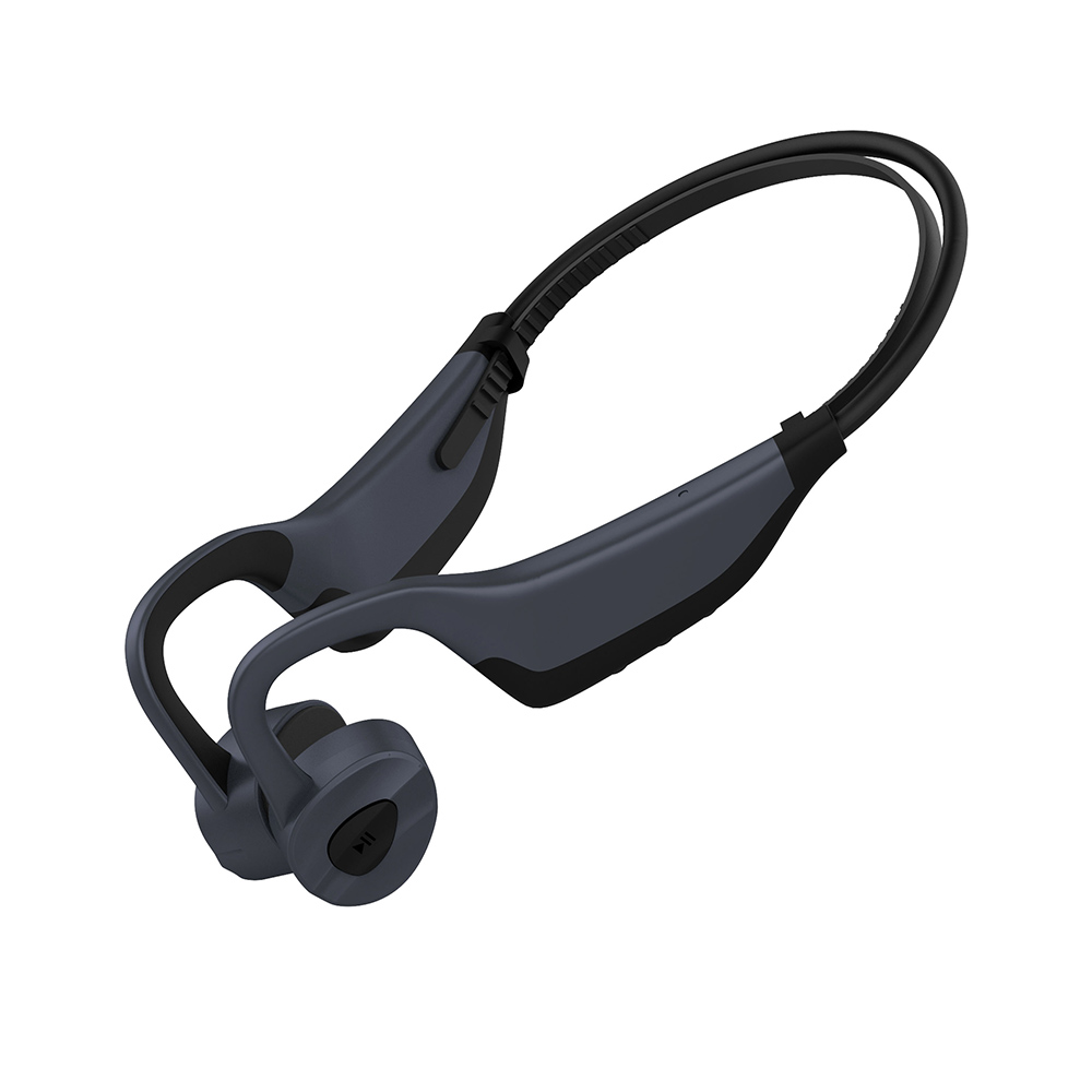 Tai nghe Bluetooth 5.0 K7 Bone Conduction IP55 Chống thấm nước dành cho chạy thể thao Tai nghe Rảnh tay với Mic - Đen & Xám