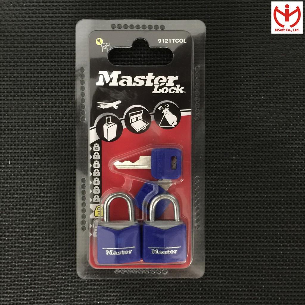 Bộ 2 ổ khóa vali Master Lock 9121 TCOL rộng 20mm dùng chung 2 chìa - khóa hành lý - MSOFT