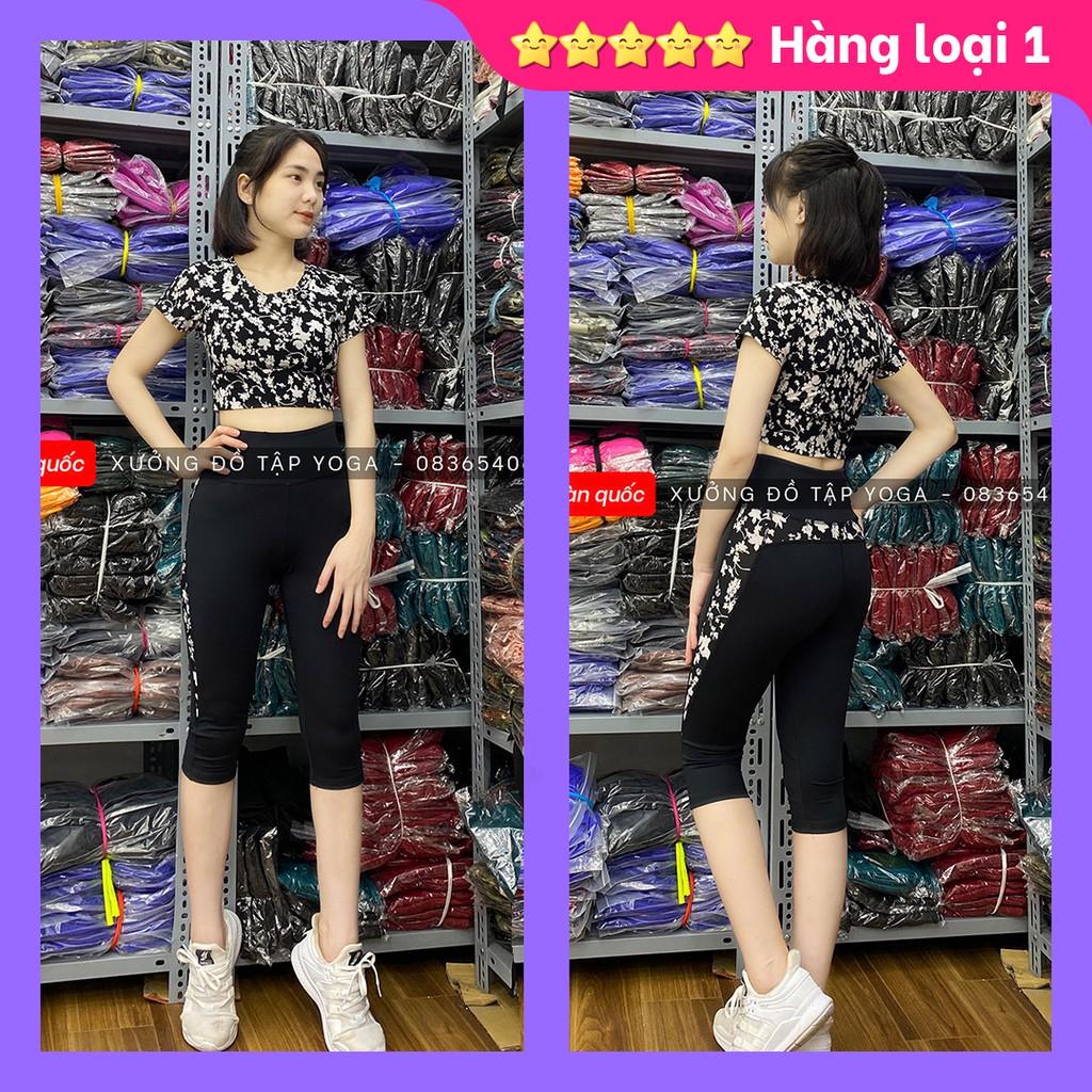 Cam kết ảnh thật 100% Set Tập Yoga, Gym, Aerobic - Set tập gym, Thể Thao Nữ lửng cộc tay