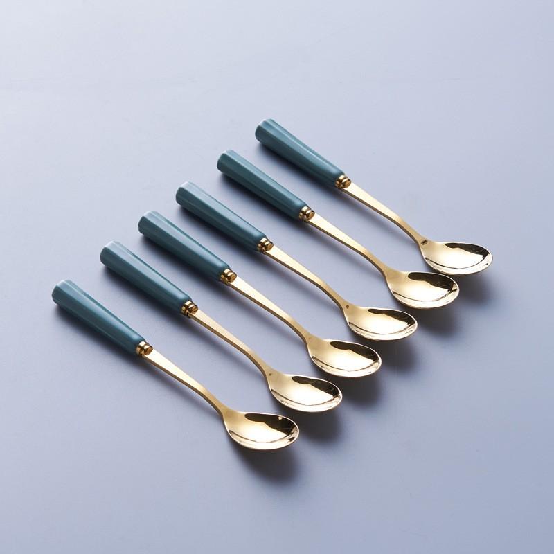 Ống đựng muỗng nĩa bằng sứ hoạ tiết sọc nhám cao cấp (có bán kèm muỗng nĩa) Vimora