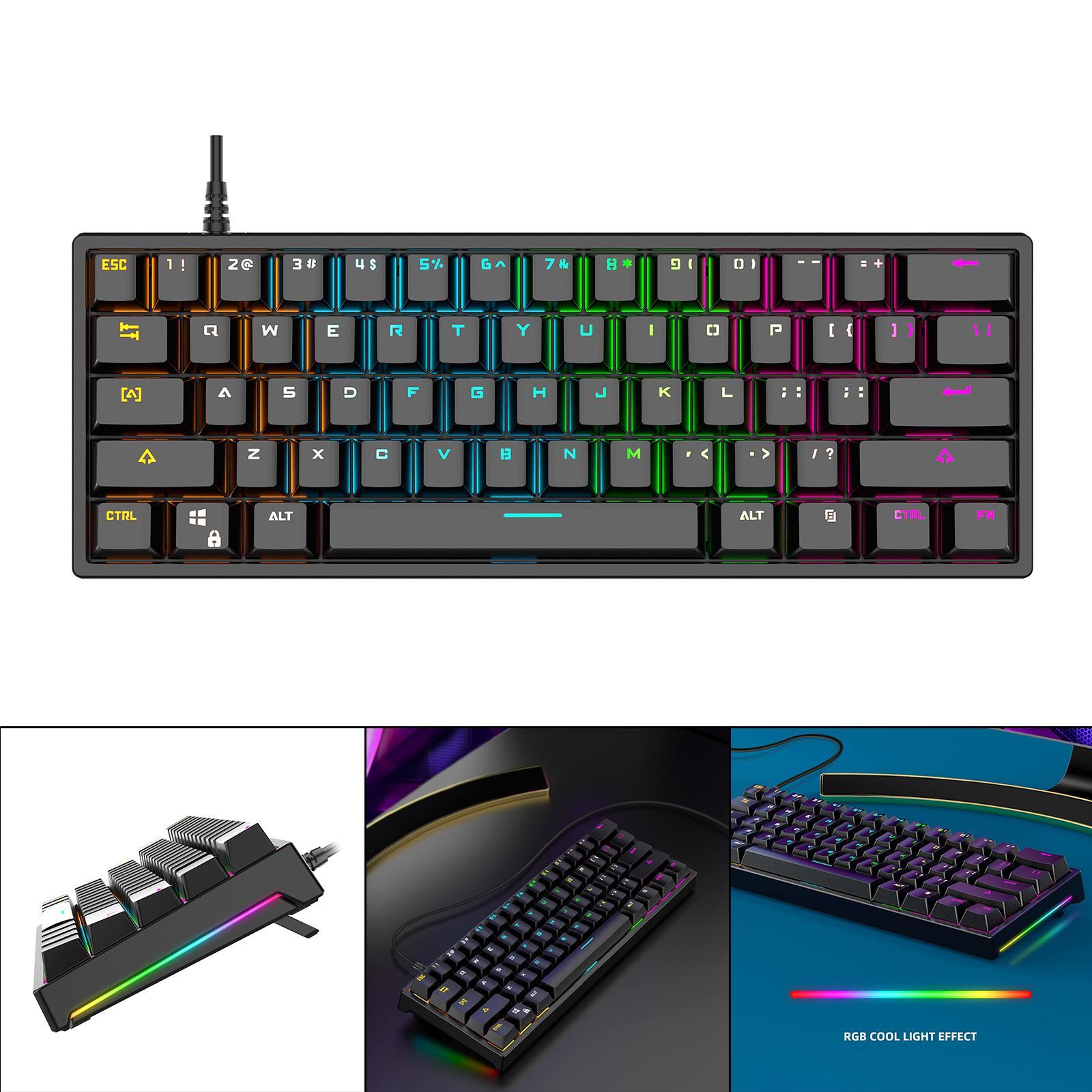 61 Keys Mechanical Keyboard RGB Illuminated Multi Color