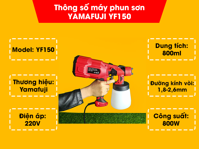 Máy phun sơn chạy điện Yamafuji YF150 Hàng chính hãng