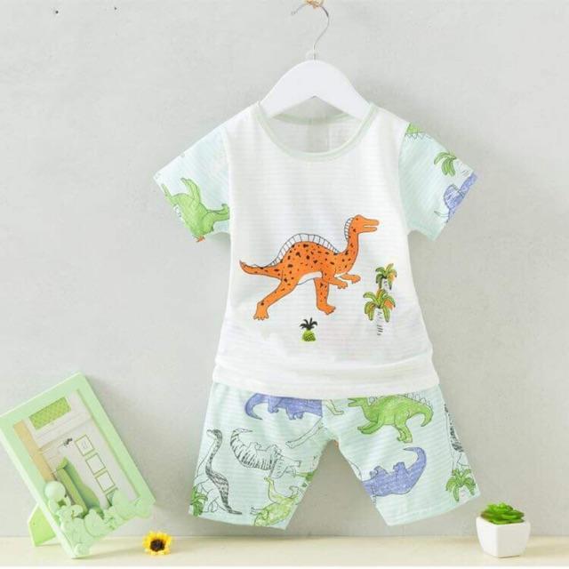 Đồ bộ cotton tre lửng bé trai đáng yêu