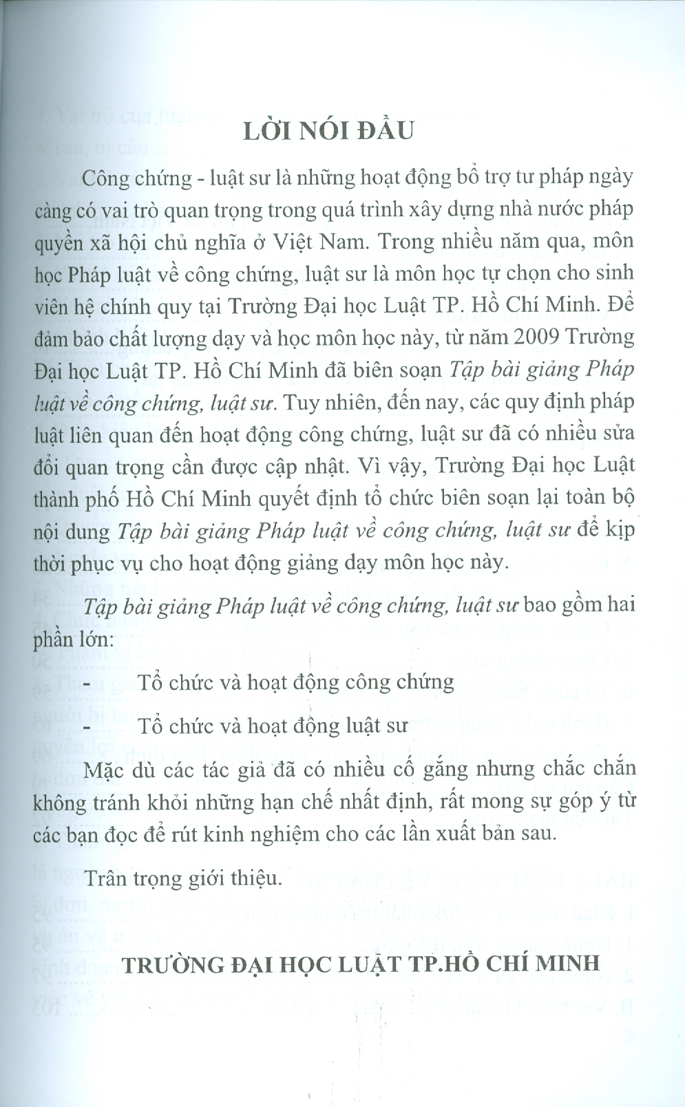 Tập Bài Giảng PHÁP LUẬT VỀ CÔNG CHỨNG, LUẬT SƯ