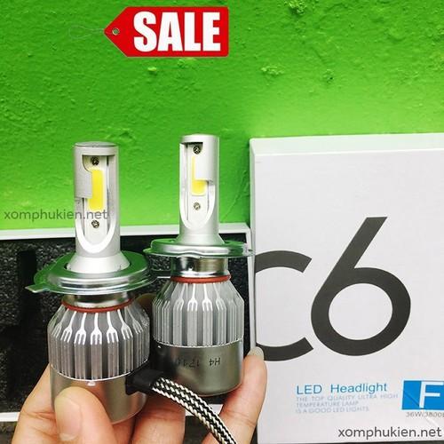 ĐÈN TRỢ SÁNG XE MÁY C6 TRẮNG, ĐÈN XE, ĐÈN LED XE MÁY, ĐÈN LED C6 CAO CẤP, ĐÈN C6 36W