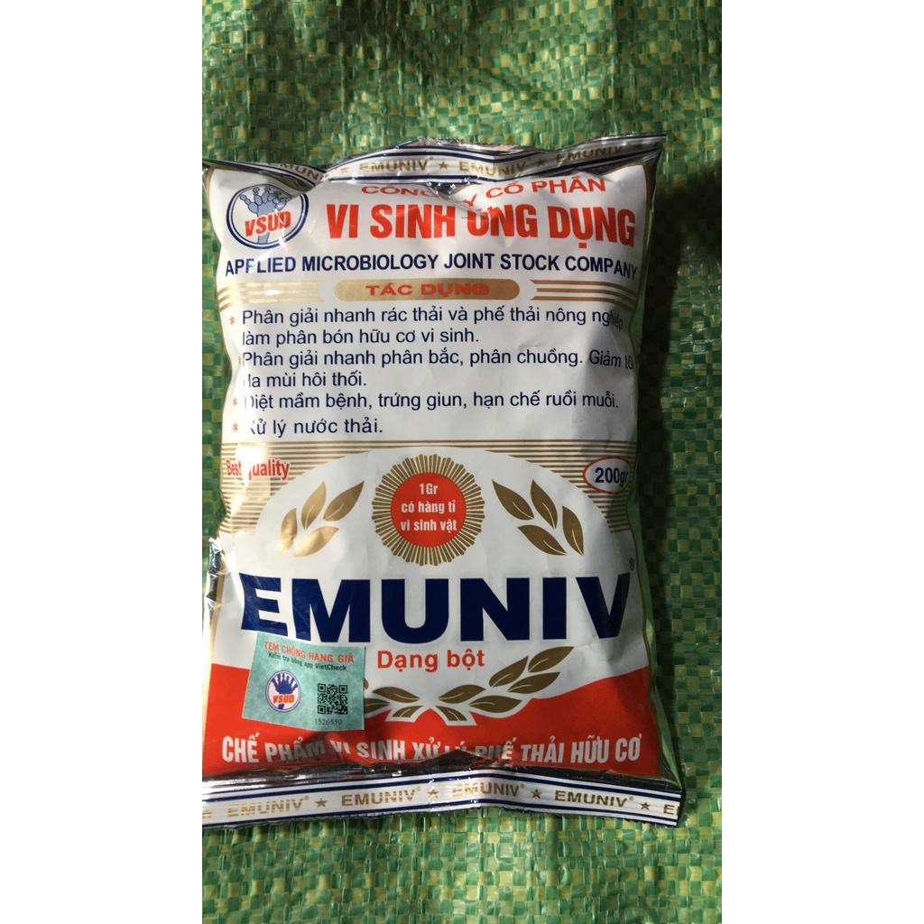 Chế phẩm vi sinh xử lý phế thải hữu cơ Emuniv gói 200gr