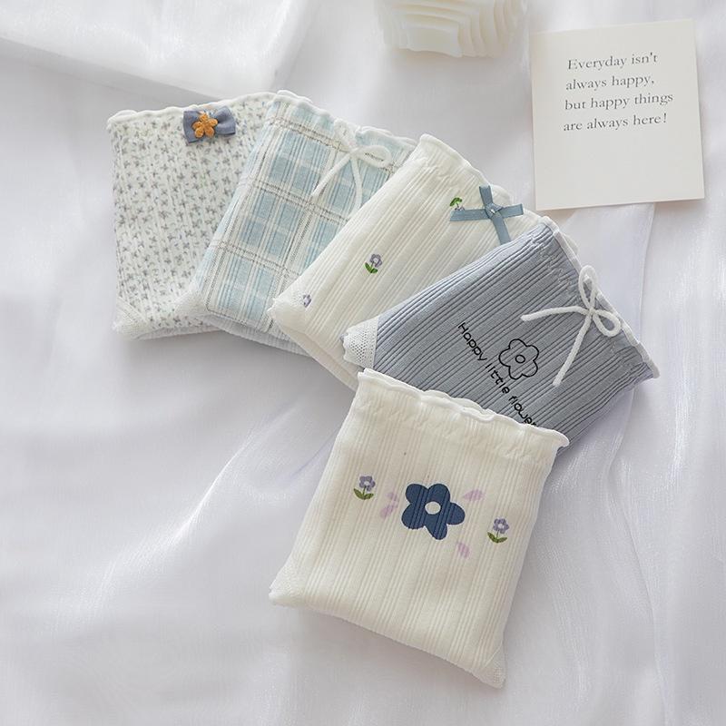 Quần Lót Nữ Cotton Hoa Phối Ren Ngang Eo . Hàng Loại Đẹp.