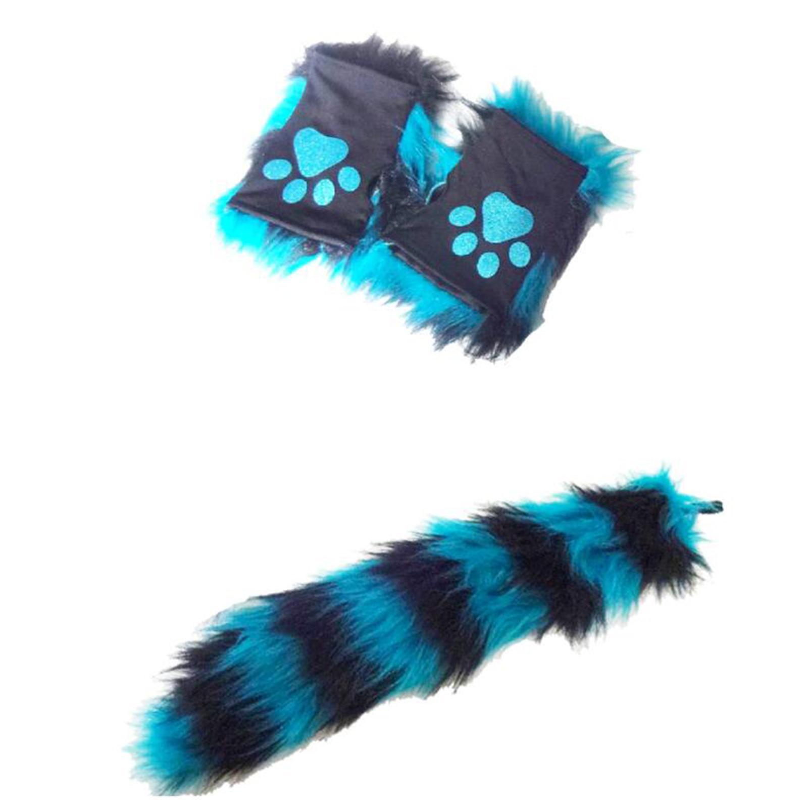 Plush  Ears Hair Hoop Costume Cosplay Tail Set Fancy Dress Gift Role Play