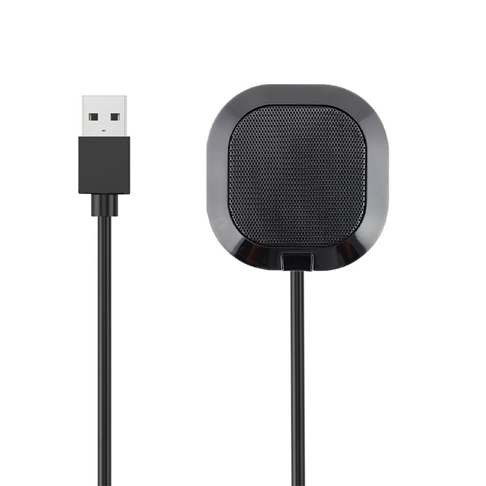Desktop USB Computer Microphone 360° Omnidirectional Noise Reduction Mic Plug and Play Compatible with Windows/Mac for
