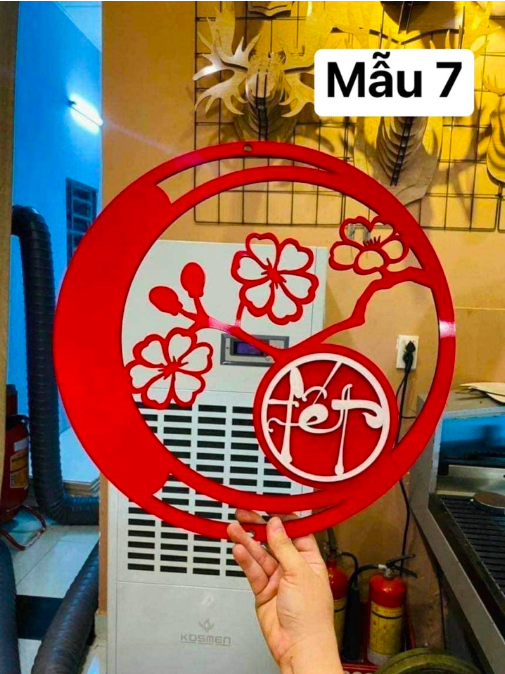 Vòng trang trí Tết - Khung decor hoa -Kích thước 40cm - Cây giả, hoa lụa Decor trang trí nhà cửa
