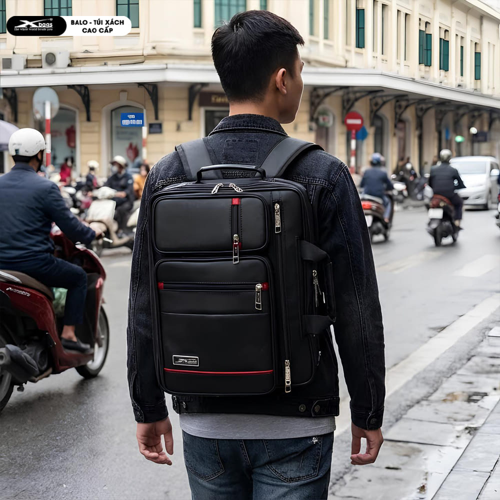 Cặp Đa Năng Cao Cấp Xbags Pride Màu Đen, Đựng Được Laptop 17 Inch, Nhiều Ngăn Dung Tích Lớn, Chống Nước, Hiện Đại Đẳng Cấp XB4102!
