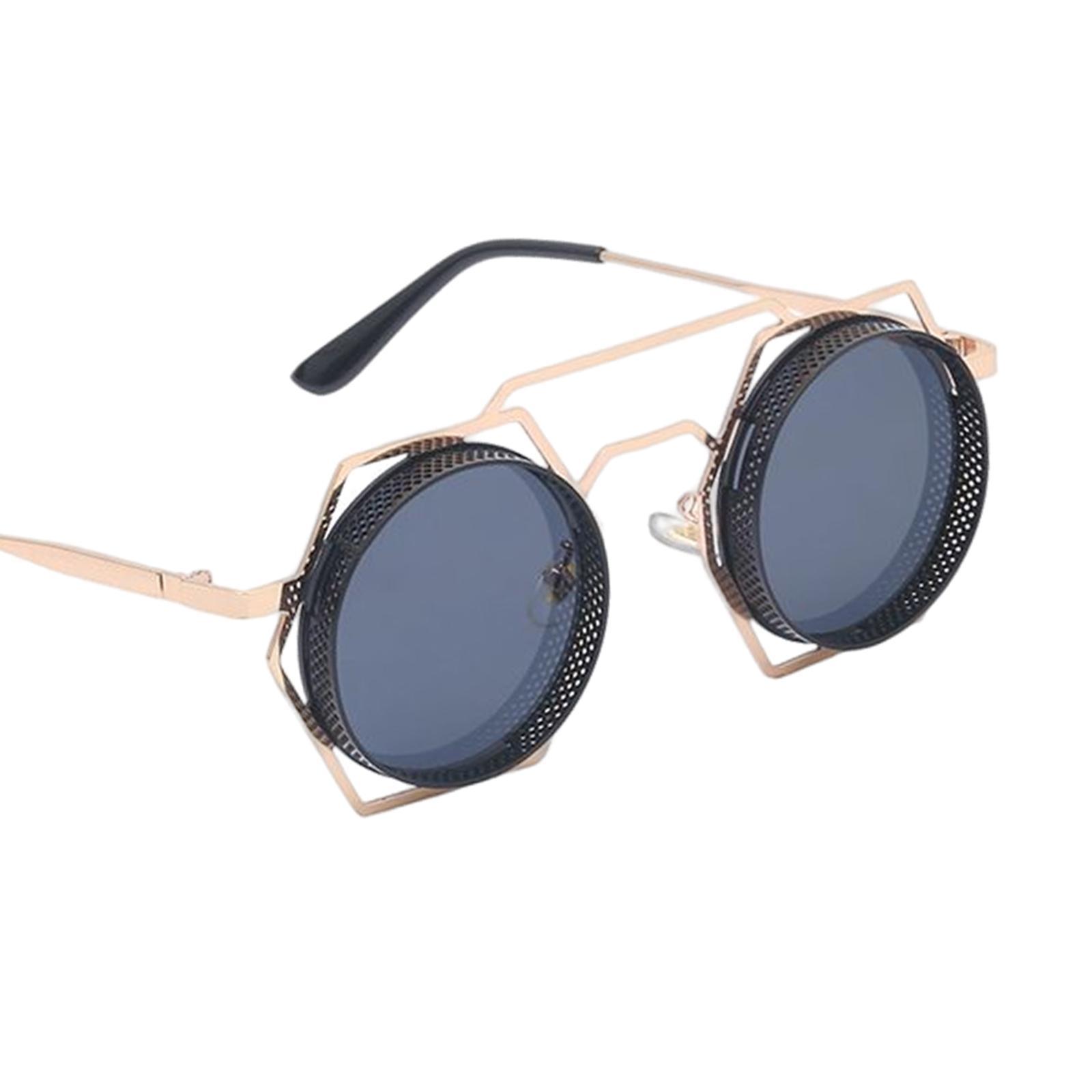 Retro Steampunk Sunglasses Gothic Eyeglasses Circle Glasses for Womens Men Adult