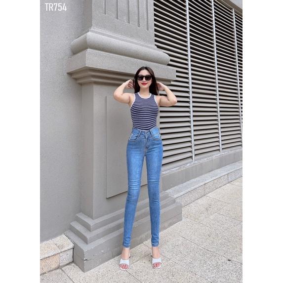 Quần Jeans Nữ Lưng Cao Co Giãn Siêu đẹp