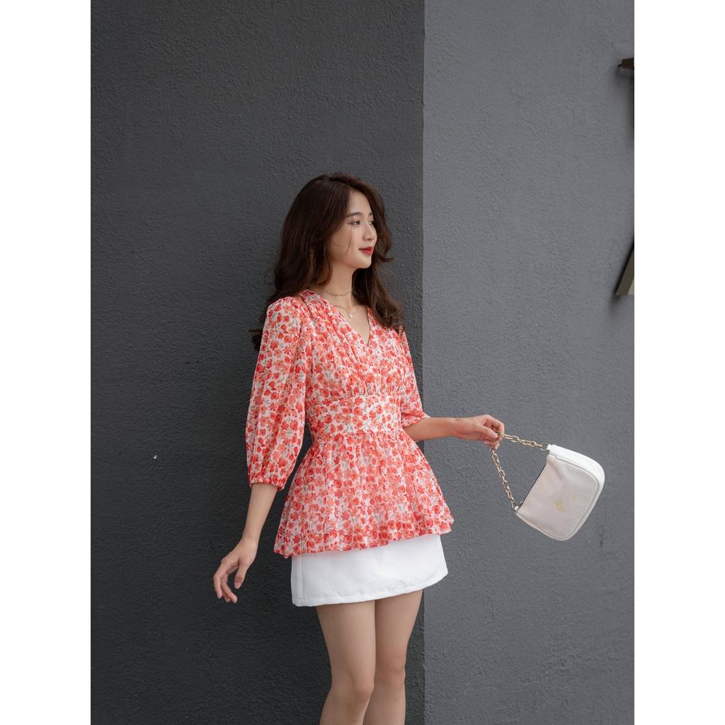 Áo chiffon ODS hở vai cổ V