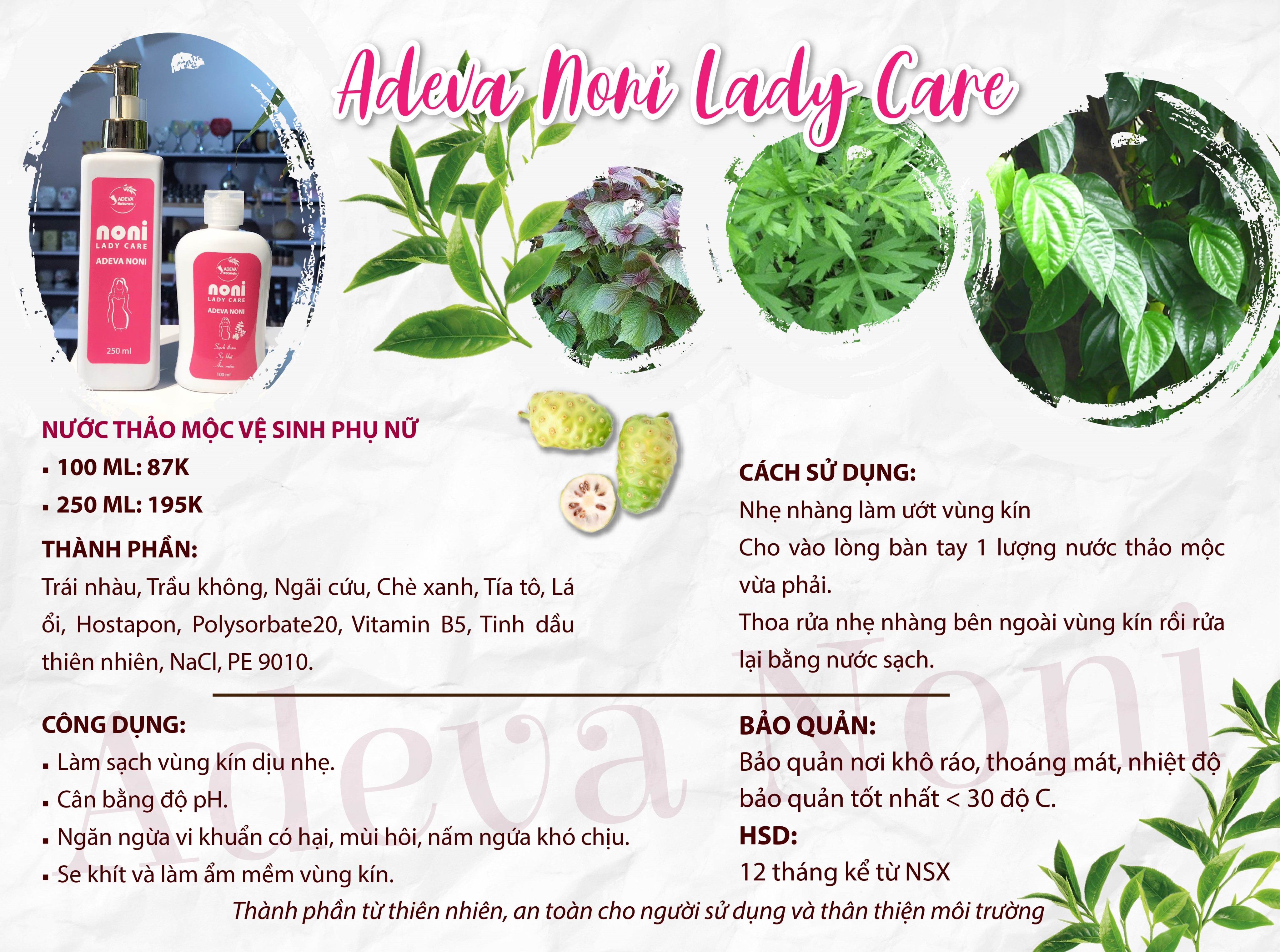 [Gift] Nước thảo mộc Vệ sinh phụ nữ – Noni lady care 100 ml