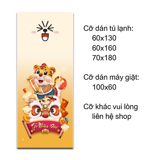 Tranh dán tủ lạnh, máy giặt decal 3D cao cấp - xuân Nhâm Dần