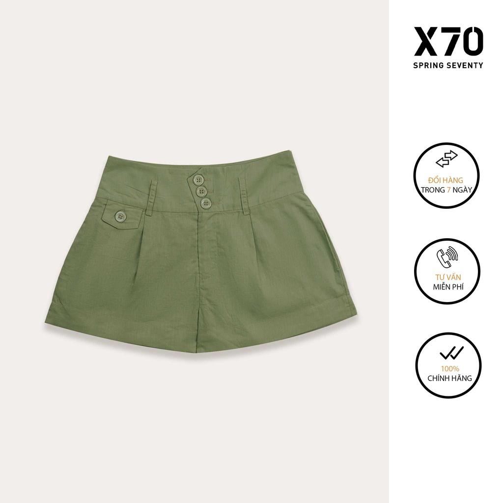 Quần Short Nữ Linen Trơn Thiết Kế Thời Trang X70 - 04620002