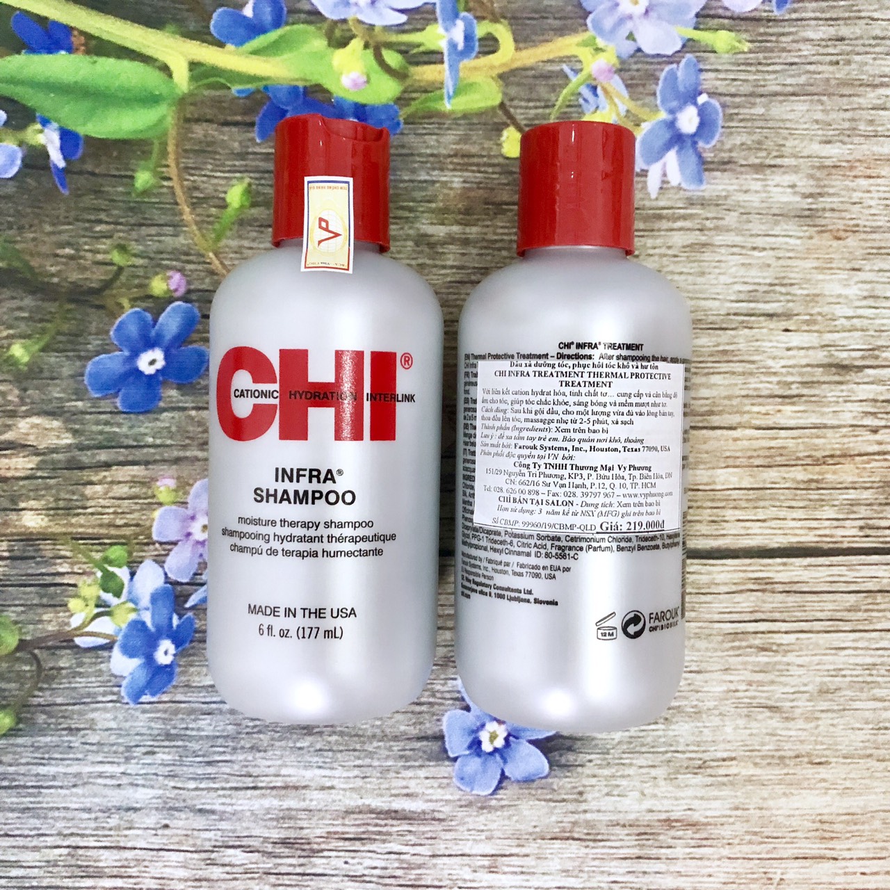 Cặp dầu gội xả siêu mượt cho tóc khô hư tổn CHI Infra shampoo &amp; treatment (xám) 177mlx2 - Chính hãng Mỹ