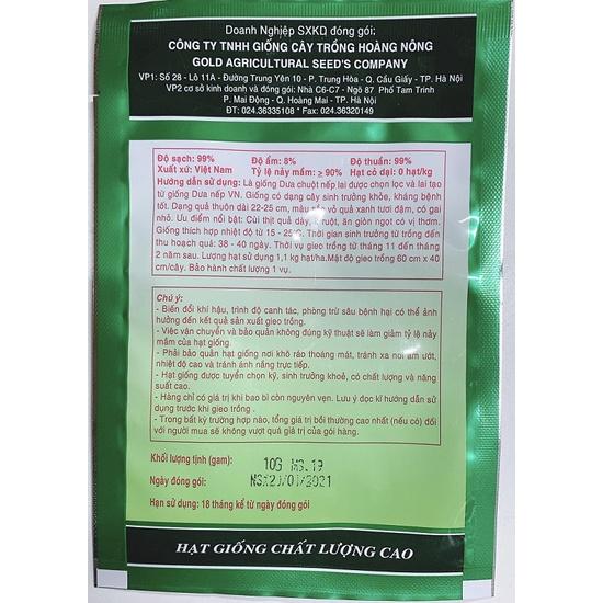 Hạt Giống DƯA CHUỘT NẾP LAI F1 - GÓI 10GR